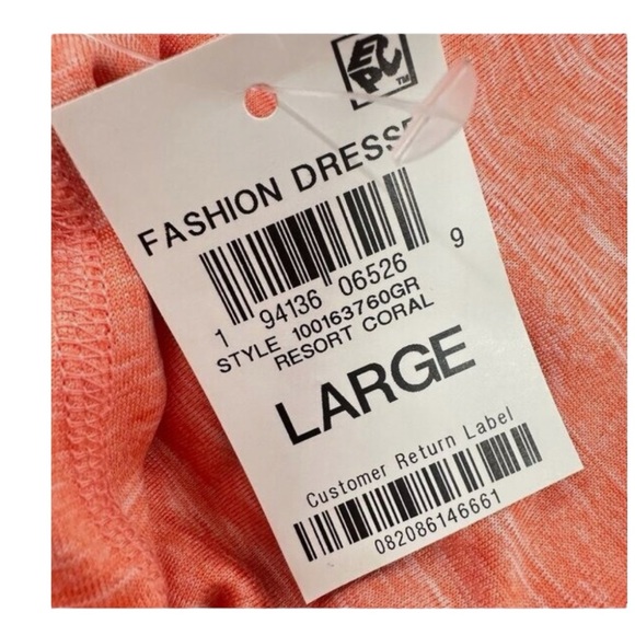 ID Ideology Big Girls Sleeveless Workout Dress Resort Coral/Pink LARGE NWT - Picture 2 of 9